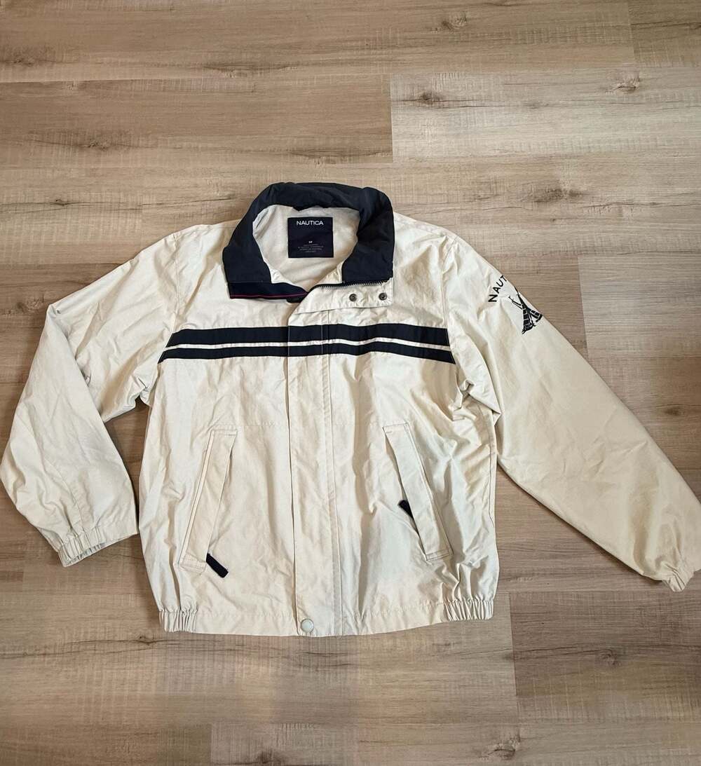 Vintage Nautica Competition Sailing Jacket with Logo Sleeve Detail
